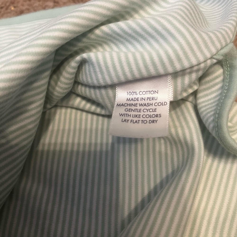 LAKE Green and White Striped 3/4 Sleeve Pajama Top Size S - Picture 6 of 7